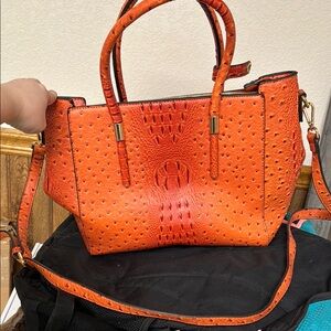 Orange Faux Leather Women's Bag